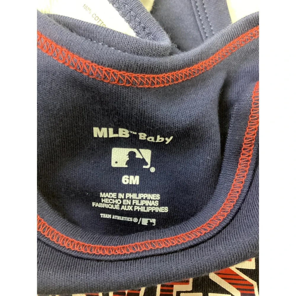 MLB Baby Atlanta Braves Bodysuit‎ and Bib Set Navy Blue 6 Months 100% Cotton